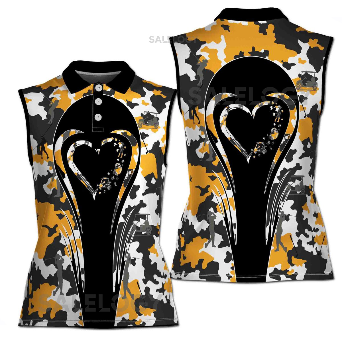 Love Golf And Beer Camouflage Pattern 3D Women Sleeveless Polo Size XS-4XL_516