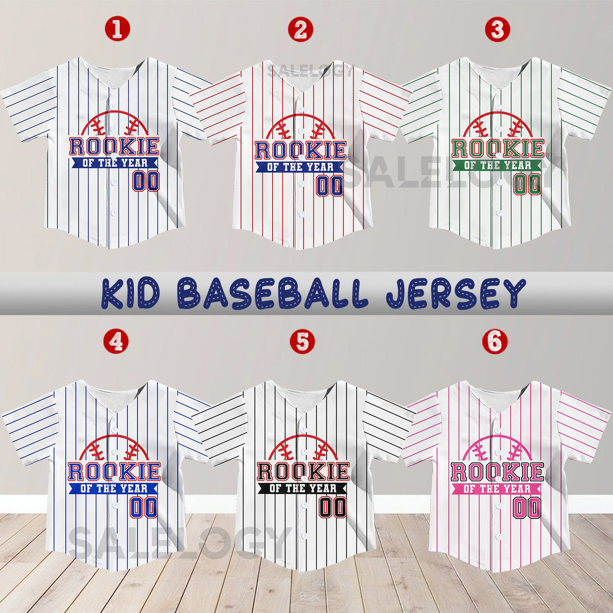 Personalized Rookie Of the Year Kid Baseball Jersey Custom Name Number Youth Baseball Shirt Rookie Of The Year Jersey For Baseball Fans_330