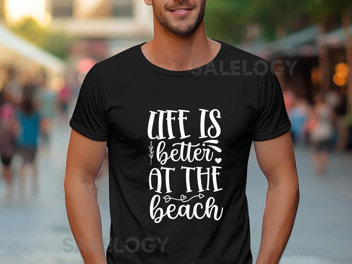 Life Is Better At The Beach T-Shirt-Customized Graphic Unisex Tee- Summer Apparel -Coastal Vibes Tee -Summer Fashion Tee -Beach Wear_646