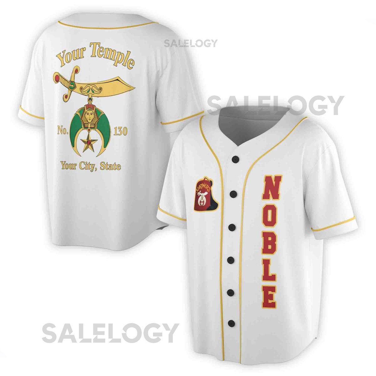 Custom Your Temple Name Noble Shriners Oasis and Desert 3D Baseball Jersey Size S-5XL_52