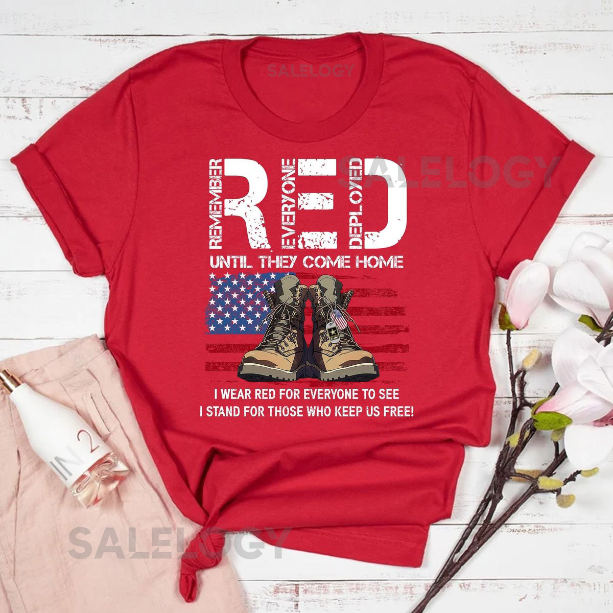 Red Fridays Shirt Support Our Troops Veterans Day Cotton Tee_415