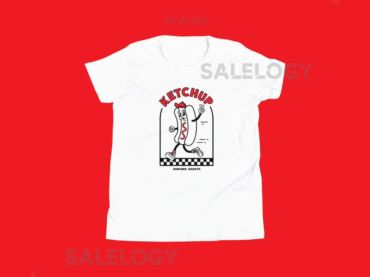 Ketchup Youth T-Shirt Hot Dog Race Baltimore Orioles Cute Kid Shirts_367
