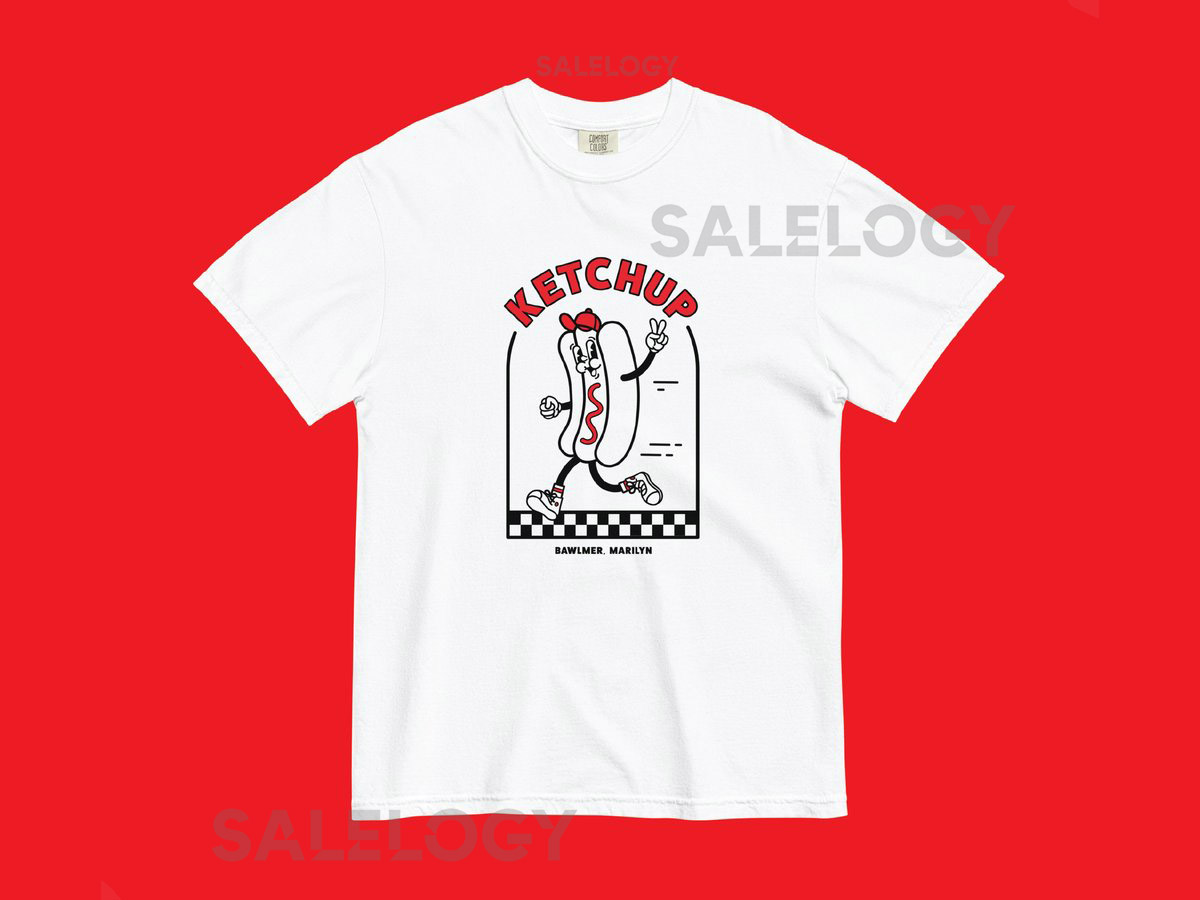 Ketchup Adult Heavyweight T-Shirt Hot Dog Race Baltimore Orioles Cute Sports Shirts_364