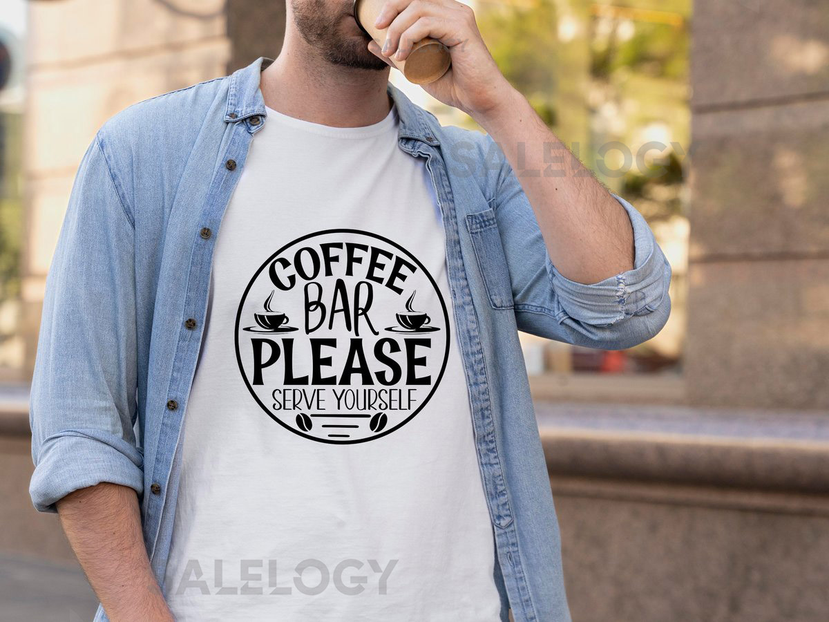 Coffee Bar Please Serve Yourself T-Shirt - Customized Graphic Unisex Tee - Coffee Lover Tee - Coffee Lifestyle - Coffee Barista Shirt_214