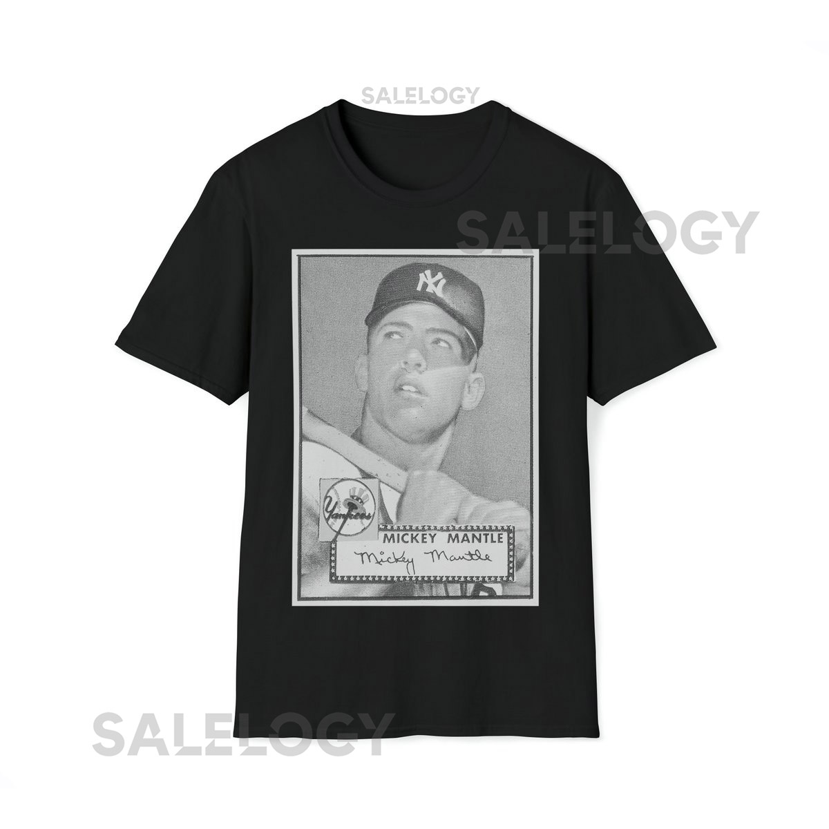 Mickey Mantle Rookie Card T-Shirt New York Yankees Hall of Fame Baseball MLB Unisex Softstyle T-Shirt_631