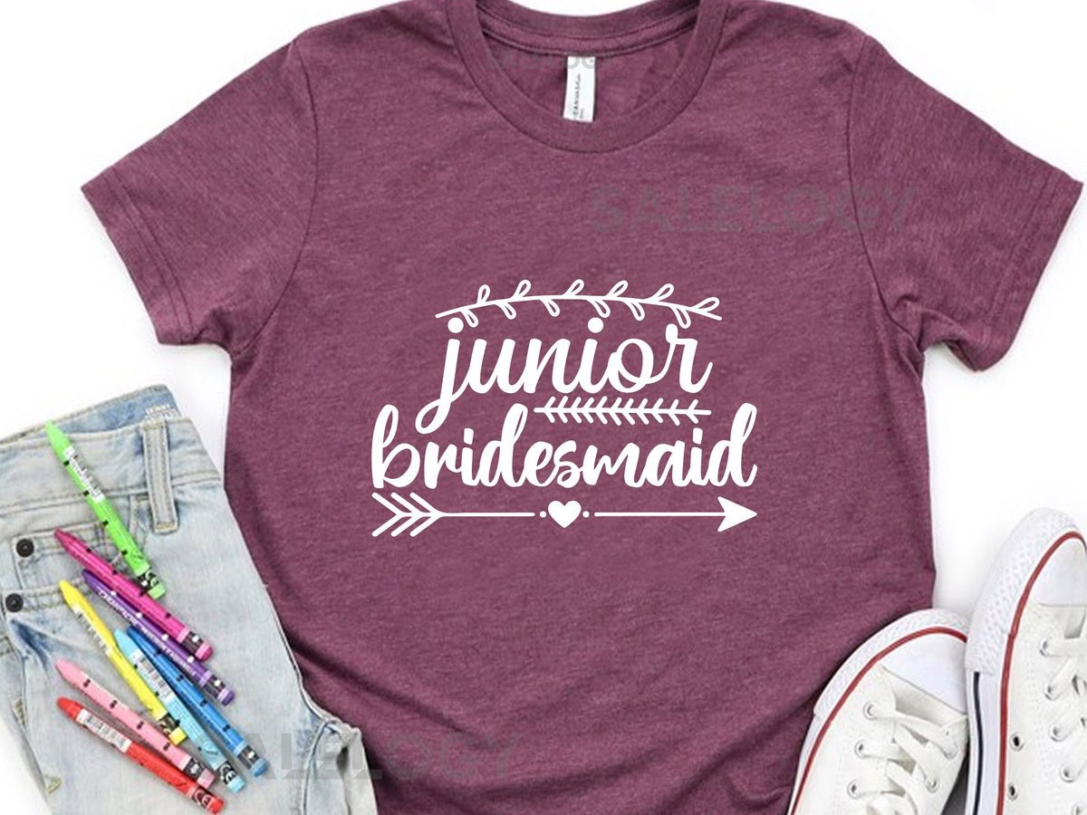 Junior Brides Maid T-Shirt - Customized Graphic Girls Tee - Casual Wear - Wedding Vibes - Bridal Shower Tee - Bachelorette party Tee_593