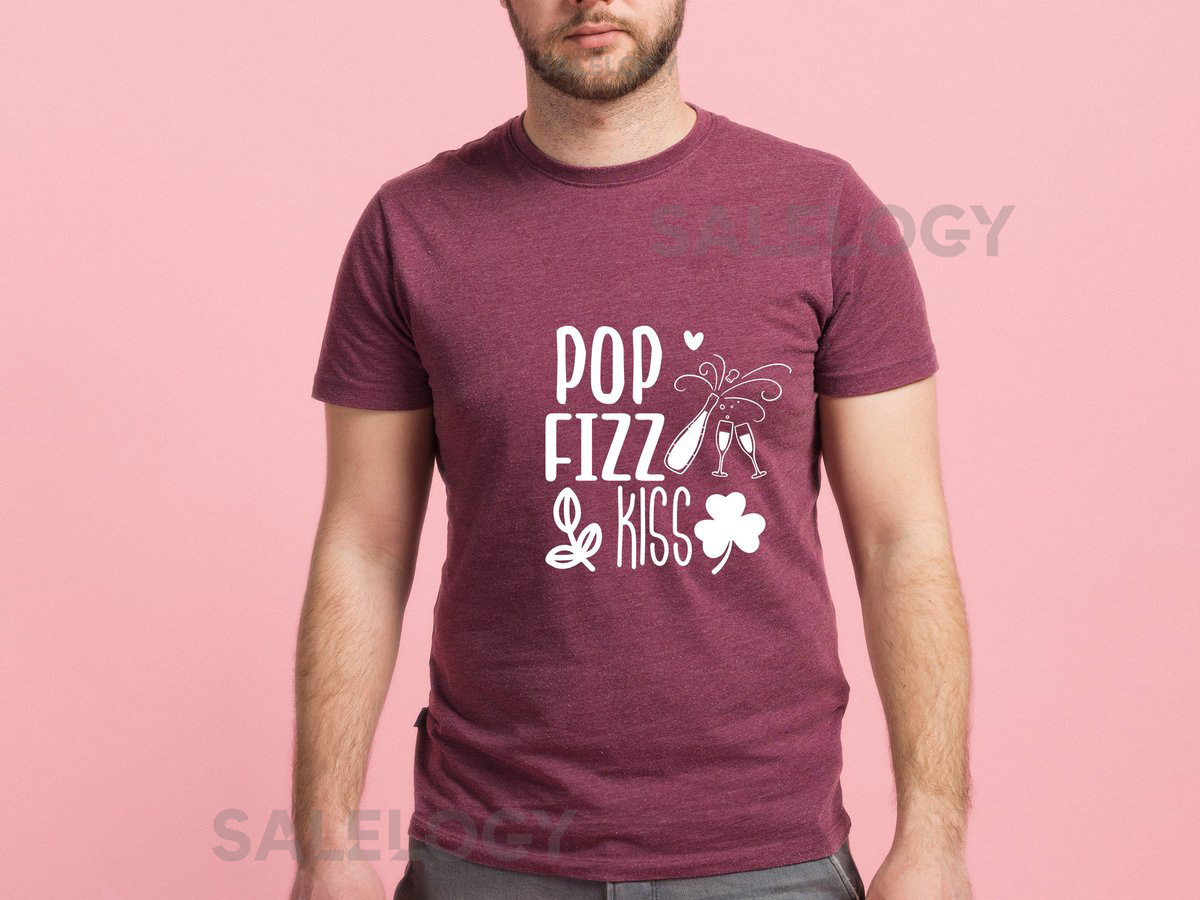 Pop Fizz Kiss T-Shirt - Customized Graphic Unisex Tee - Casual Wear - Wedding Vibes - Celebrate Love Romance -Special Moments-Couples Gift_816