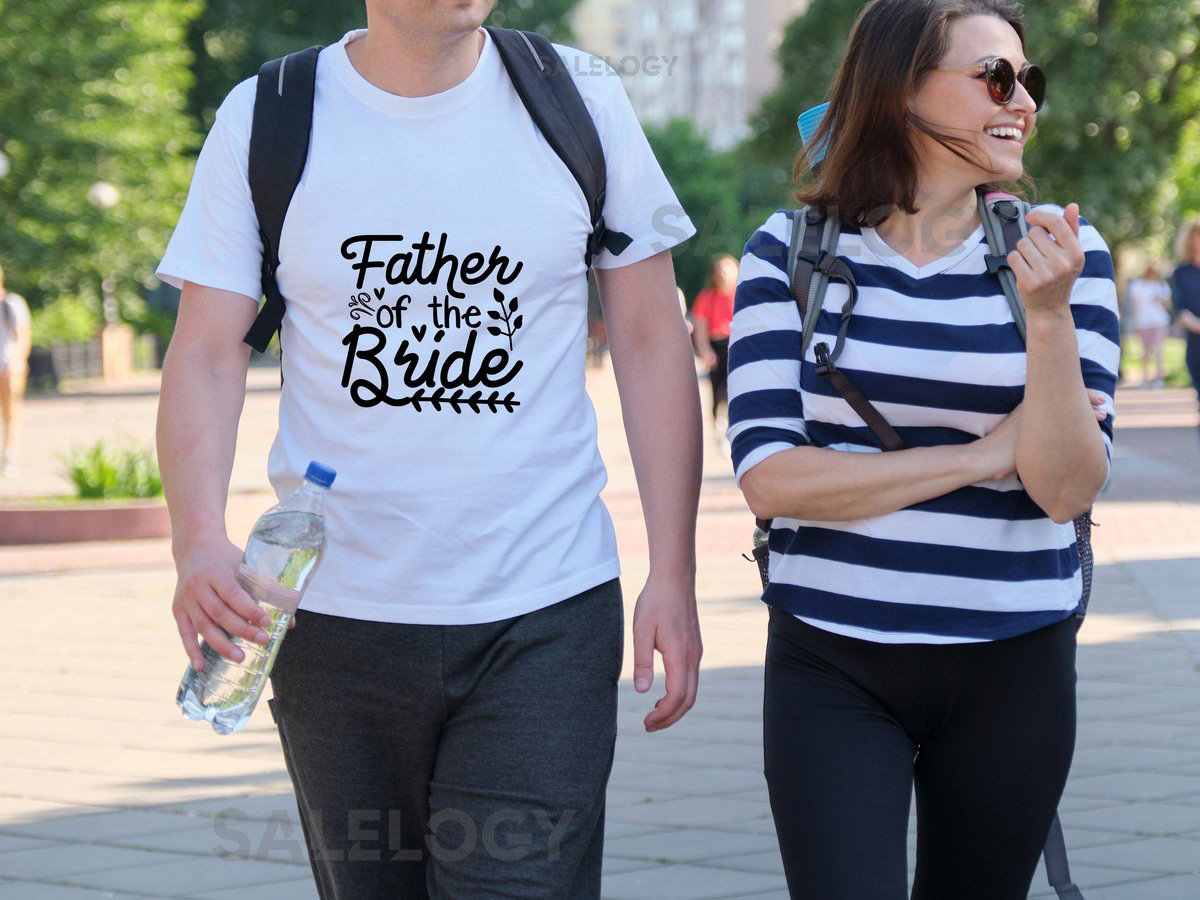 Father of the Bride T-Shirt - Customized Graphic Men Tee - Casual Wear - Wedding Vibes - Father Daughter Love - Special Wedding Role Tee_304