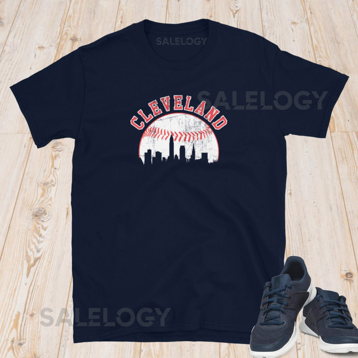 Vintage Cleveland Skyline Baseball Fan T-Shirt_482