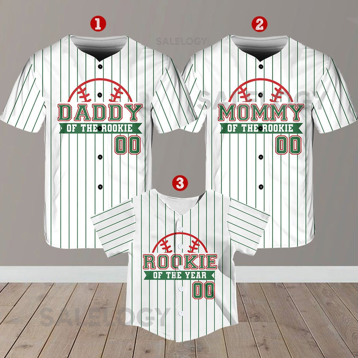 Personalized Mommy Daddy Of the Rookie Baseball Jersey Custom Name Number Shirt Rookie Of The Year Jersey Family Matching Outfits_257