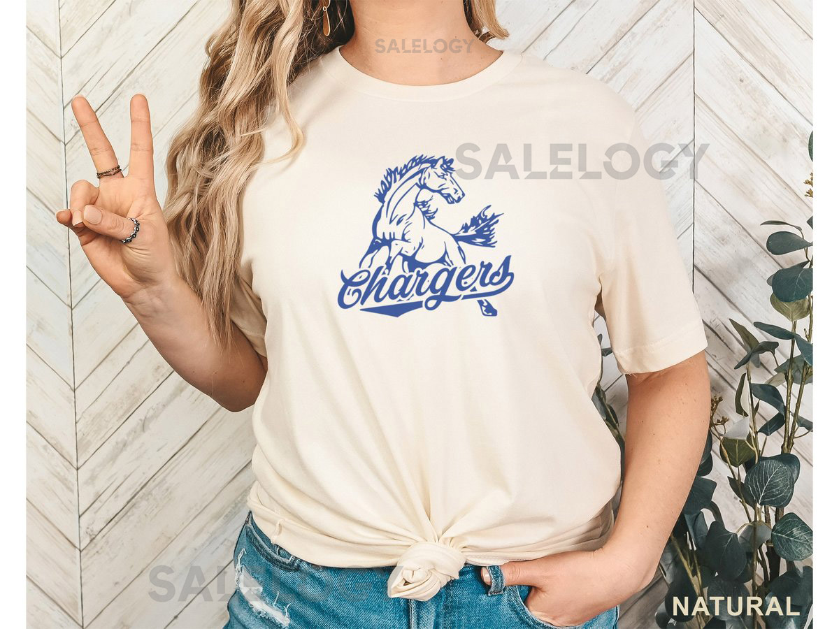 Chargers baseball football softball track highschool mascot parent fan shirt Unisex Jersey Short Sleeve Tee T-shirt_50