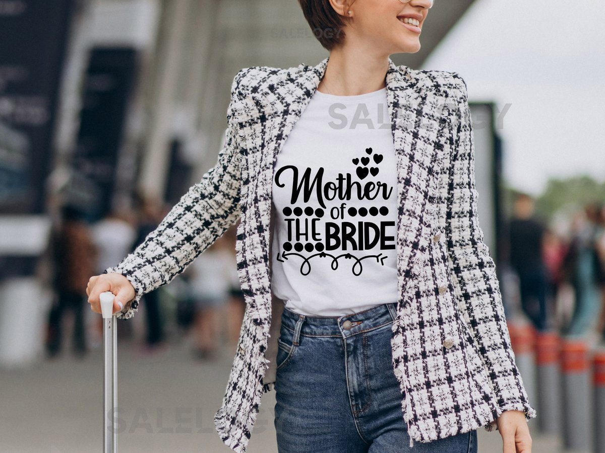 Mother of the Bride T-Shirt - Customized Graphic Women Tee - Casual Wear - Wedding Vibes - Family Love -Special Wedding Role Tee -Mom's Love_697