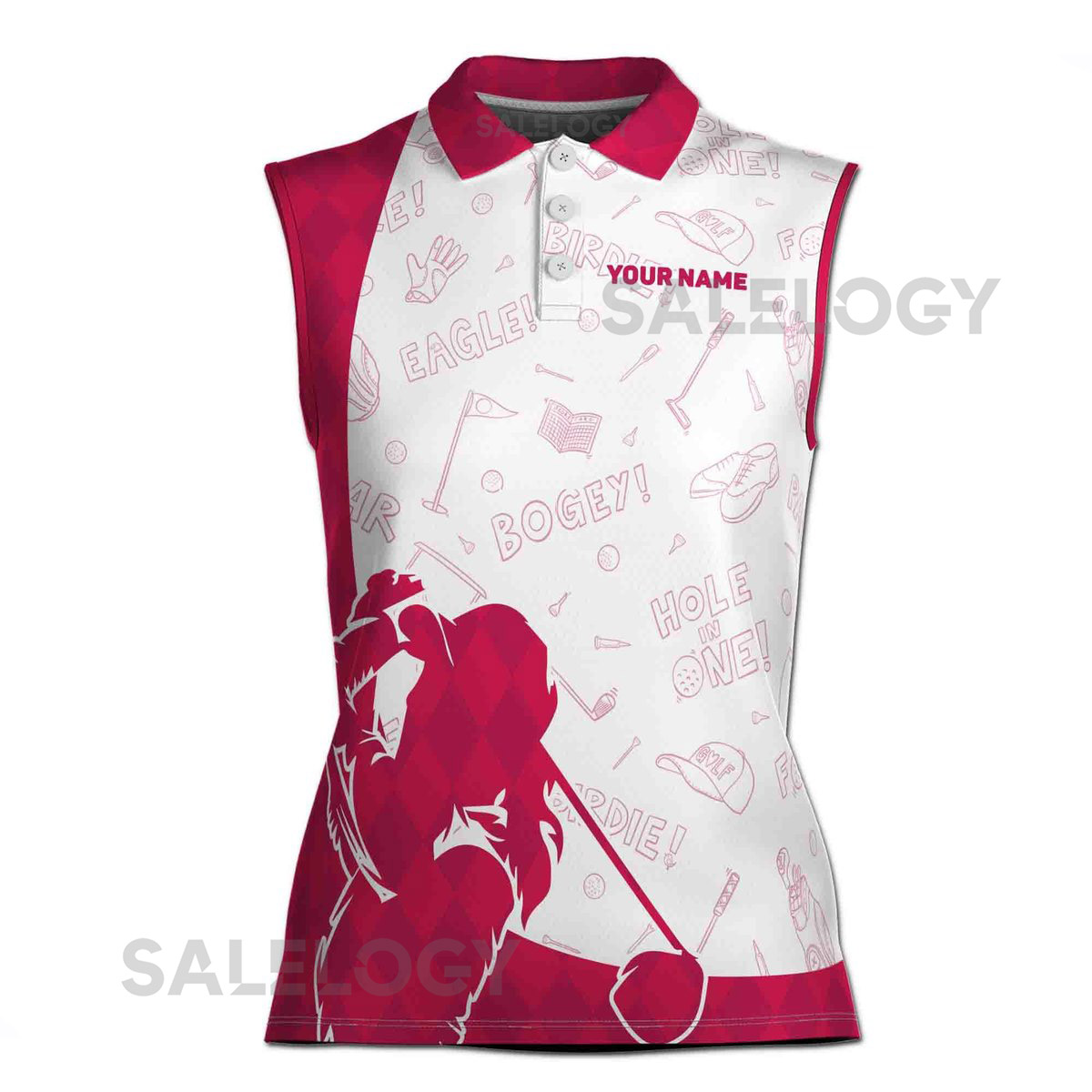 Custom Name Flamingo Golf Polo Funny Golf Icons Sleeveless Athletic Shirt_80