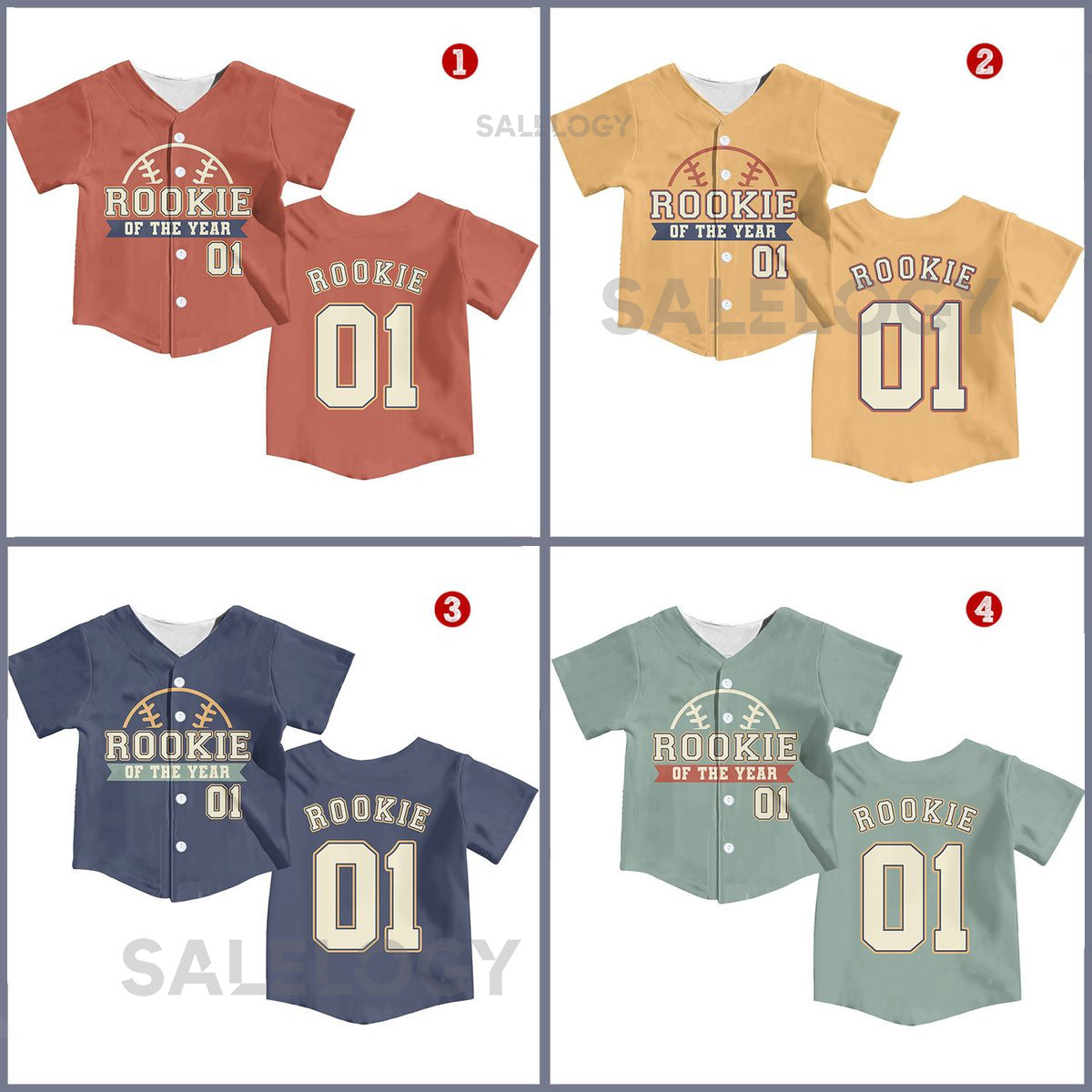Personalized Rookie Of the Year Kid Baseball Jersey Custom Name Number Youth Baseball Shirt Rookie Of The Year Jersey For Baseball Fans_331
