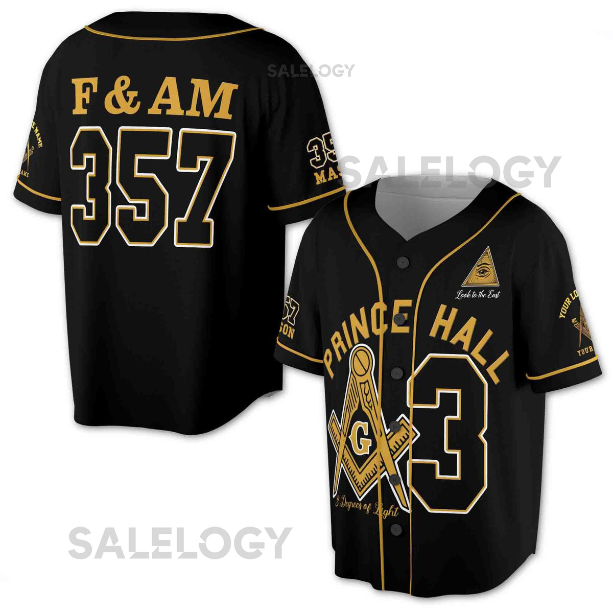 Personalize Lodge Number And Name Freemasonry Prince Hall 357 FAM 3D Baseball Jersey Size S-5XL_87