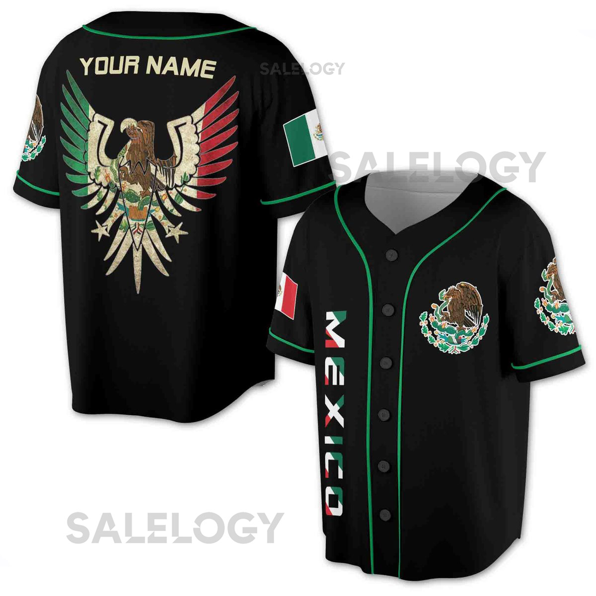 Personalized Name Eagle Mexico Viking Aztec 3D All Over Printed Baseball Jersey_97