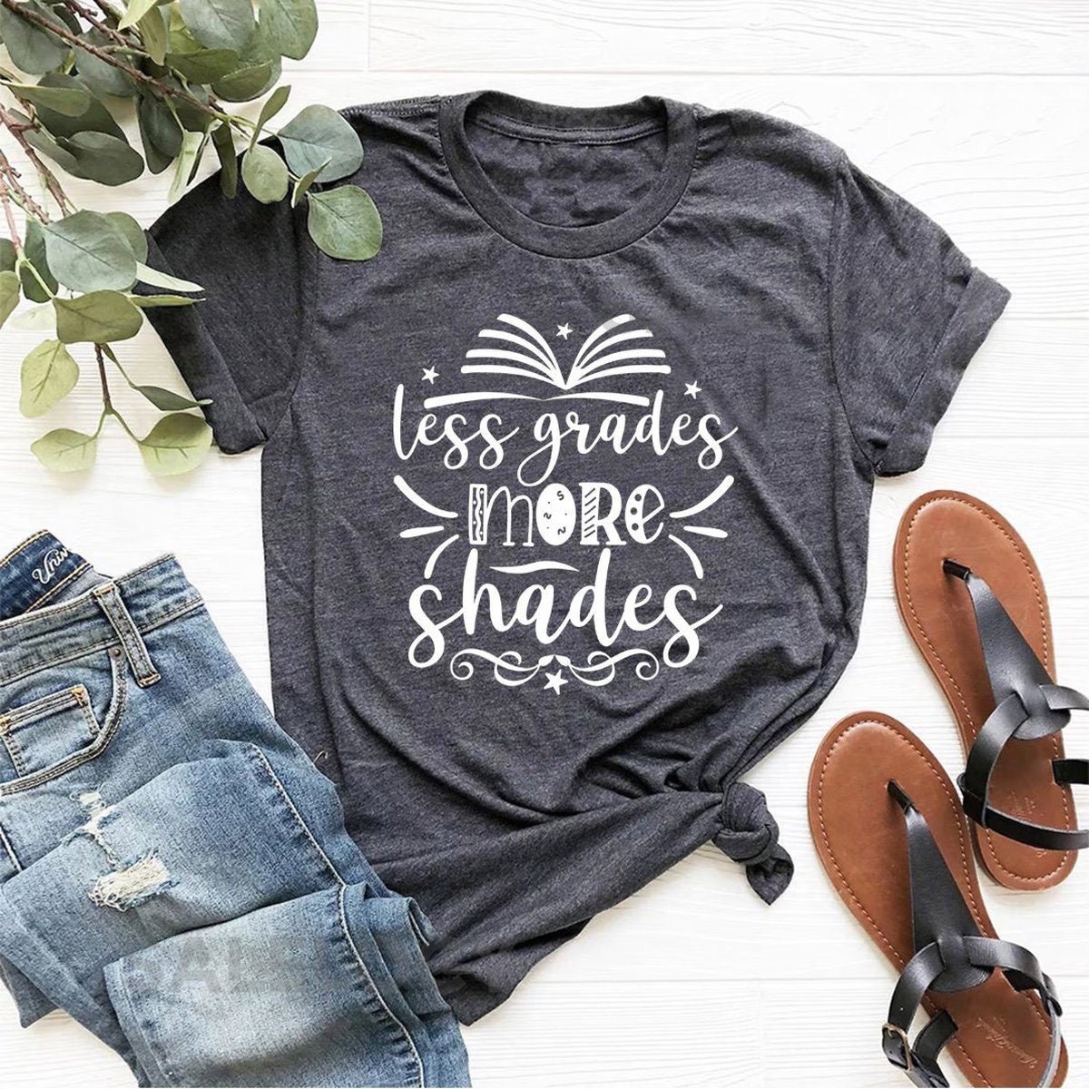 Less Grades More Shades T-Shirt - Customized Graphic Unisex Tee - Creative Education - Education Beyond Grades - Casual and Cool Fit_626