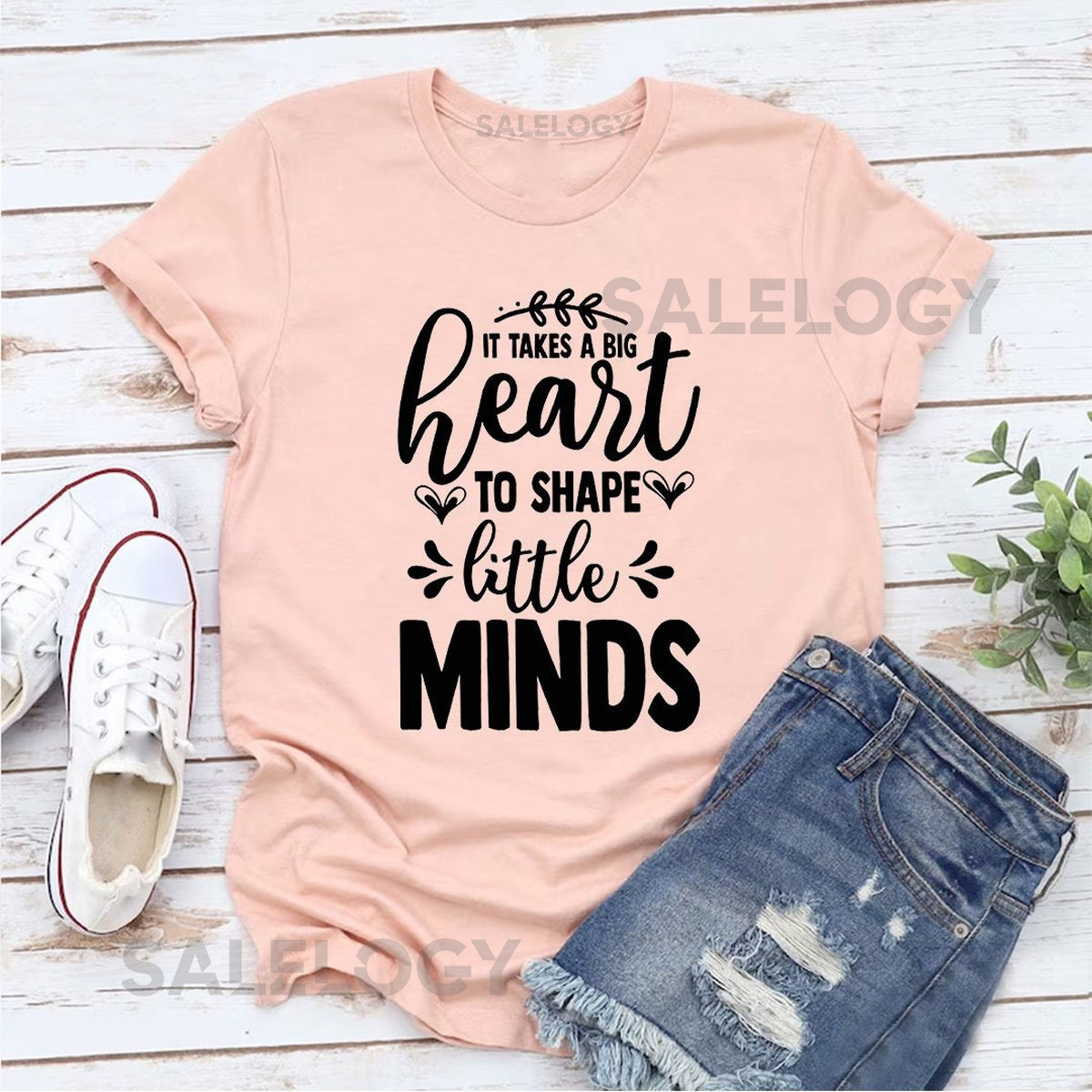 It Takes a Big Heart to Shape Little Minds T-Shirt - Customized Graphic Unisex Tee - Child Development - Nurturing Minds - Teacher Care_564