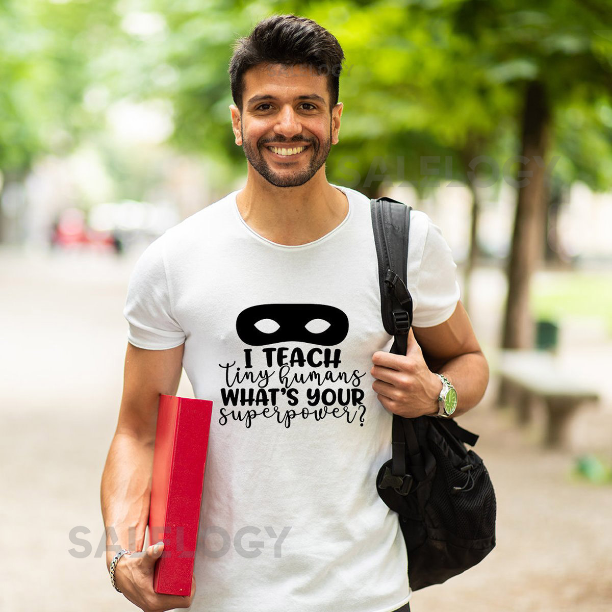 I Teach Tiny Humans What's Your Superpower T-Shirt - Customized Graphic Unisex Tee - Teacher Appreciation Tee - Kindergarten Teacher_539