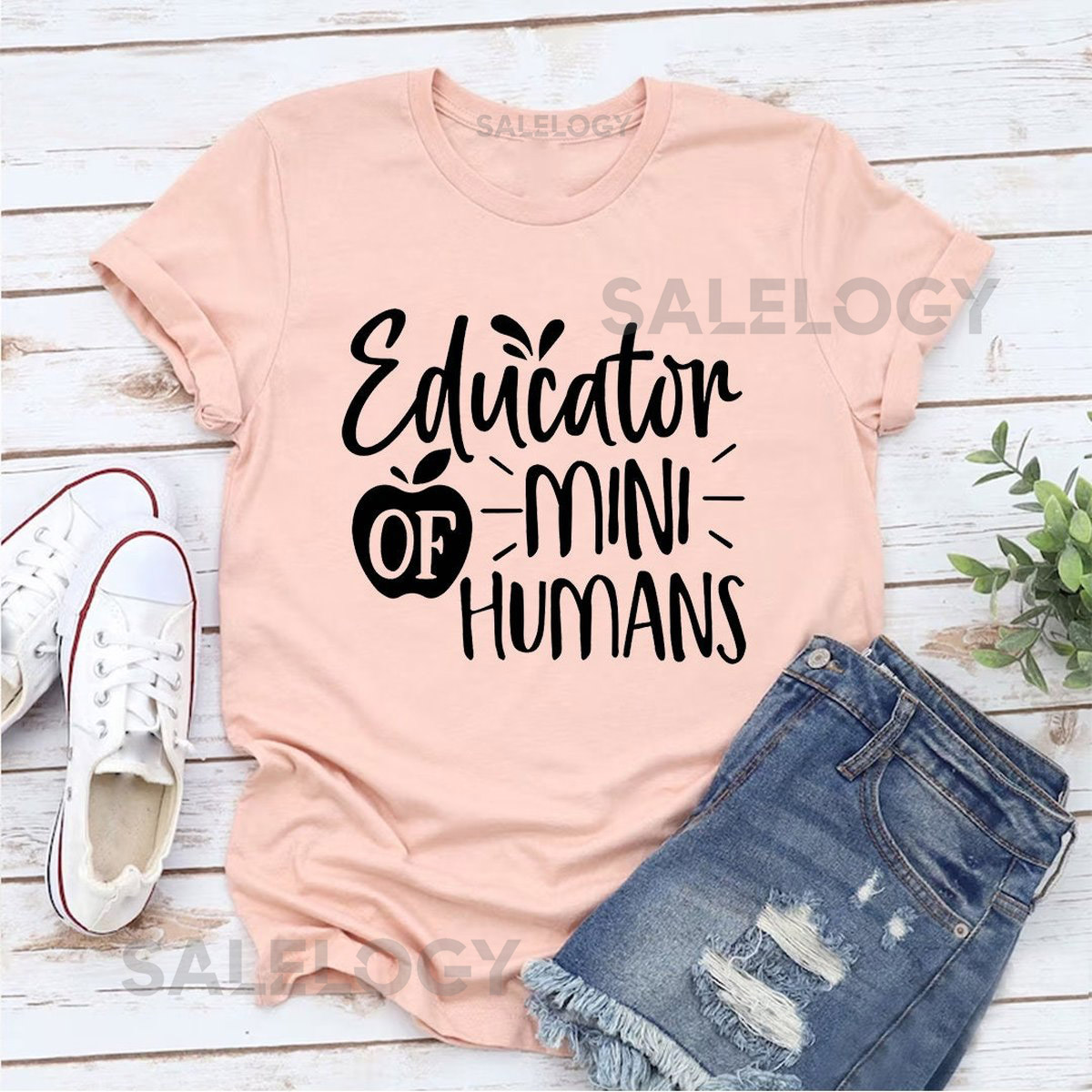 Educator of Mini Humans T-Shirt - Customized Graphic Unisex Tee - Gift For Teacher's Day - Teacher Appreciation Tee - Kindergarten Teacher_263