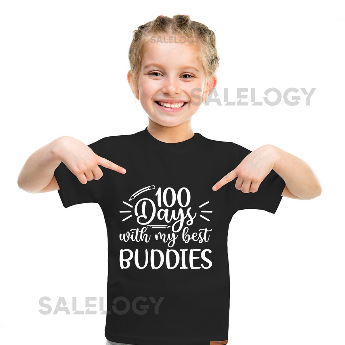 100 Days With My Best Buddies T-Shirt - Customized Graphic Unisex Tee - School Memories - School Journey - Academic Milestone - Friendship_5