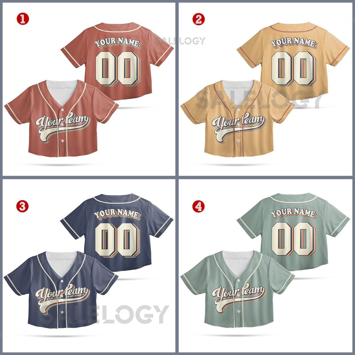 Personalized Vintage Team Name And Number Crop Top Baseball Jersey Custom Crop Top Baseball Jersey For Teen Girls Women Female Baseball Fan_728