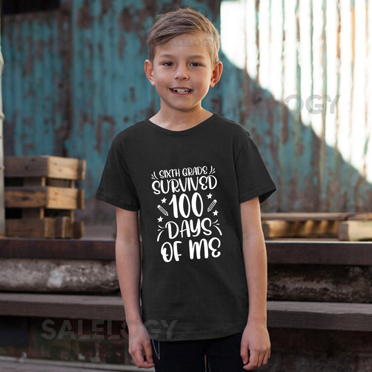 Sixth Grade Survived 100 Days of Me T-Shirt -Customized Graphic Unisex Tee -School Life-Milestone Tee -Educational Journey -Celebratory Wear_932