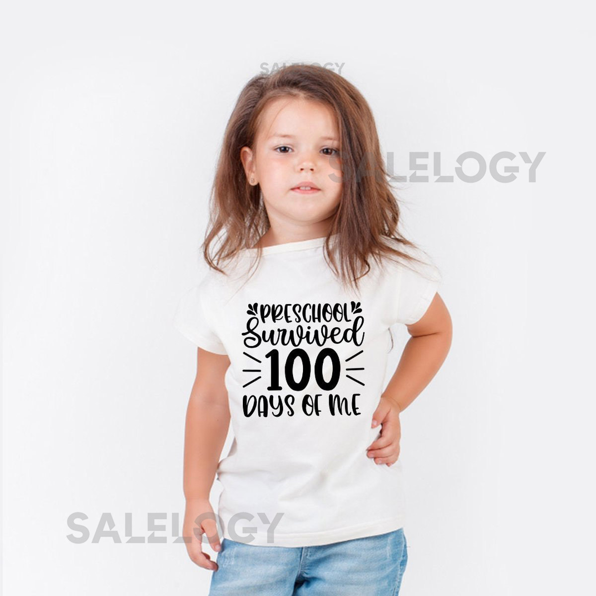 Preschool Survived 100 Days of Me T-Shirt -Customized Graphic Unisex Tee -School Life-Milestone Tee -Educational Journey-Celebratory Wear_826