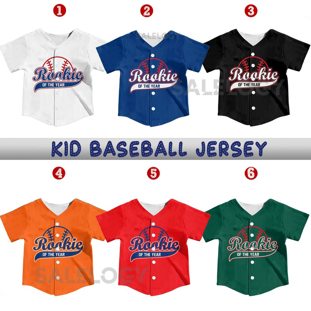 Personalized Rookie Of the Year Kid Baseball Jersey Custom Name Number Youth Baseball Shirt Rookie Of The Year Jersey For Baseball Fans_332
