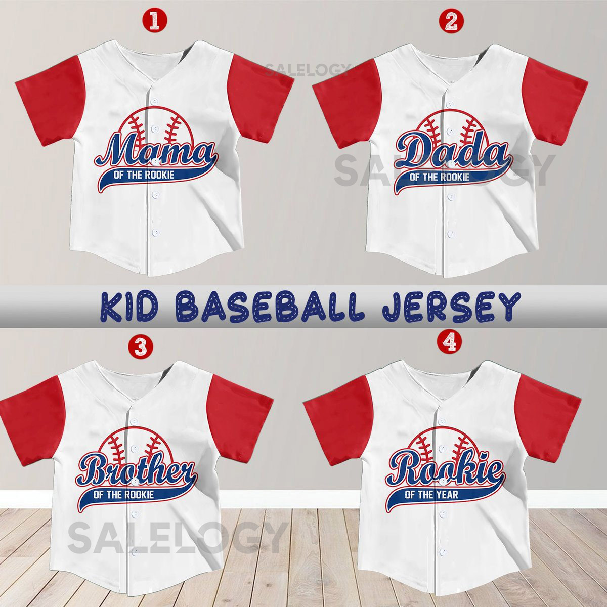 Personalized Rookie Of the Year Kid Baseball Jersey Custom Name Number Youth Baseball Shirt Rookie Family Jersey For Baseball Fans_326
