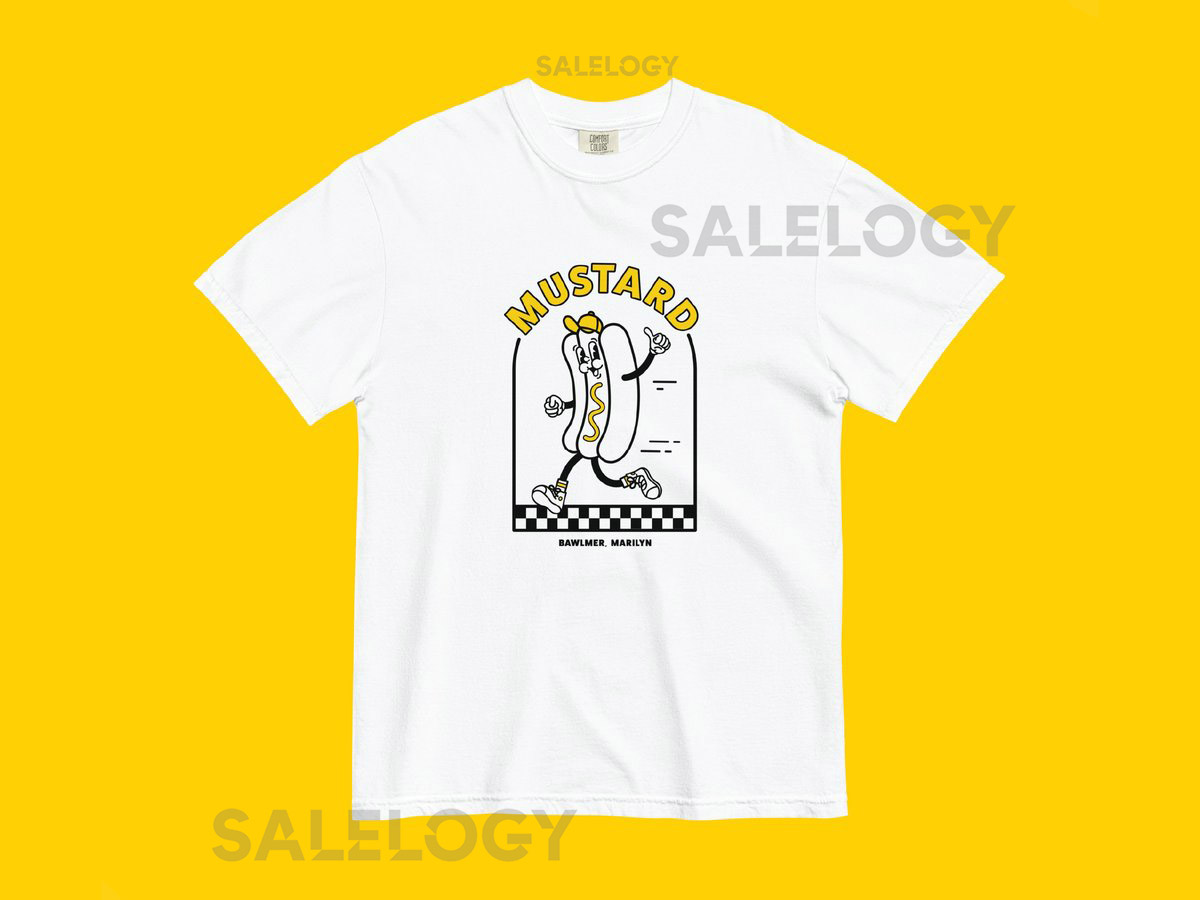 Mustard Adult Heavyweight T-Shirt Hot Dog Race Baltimore Orioles Cute Sports Shirts_471