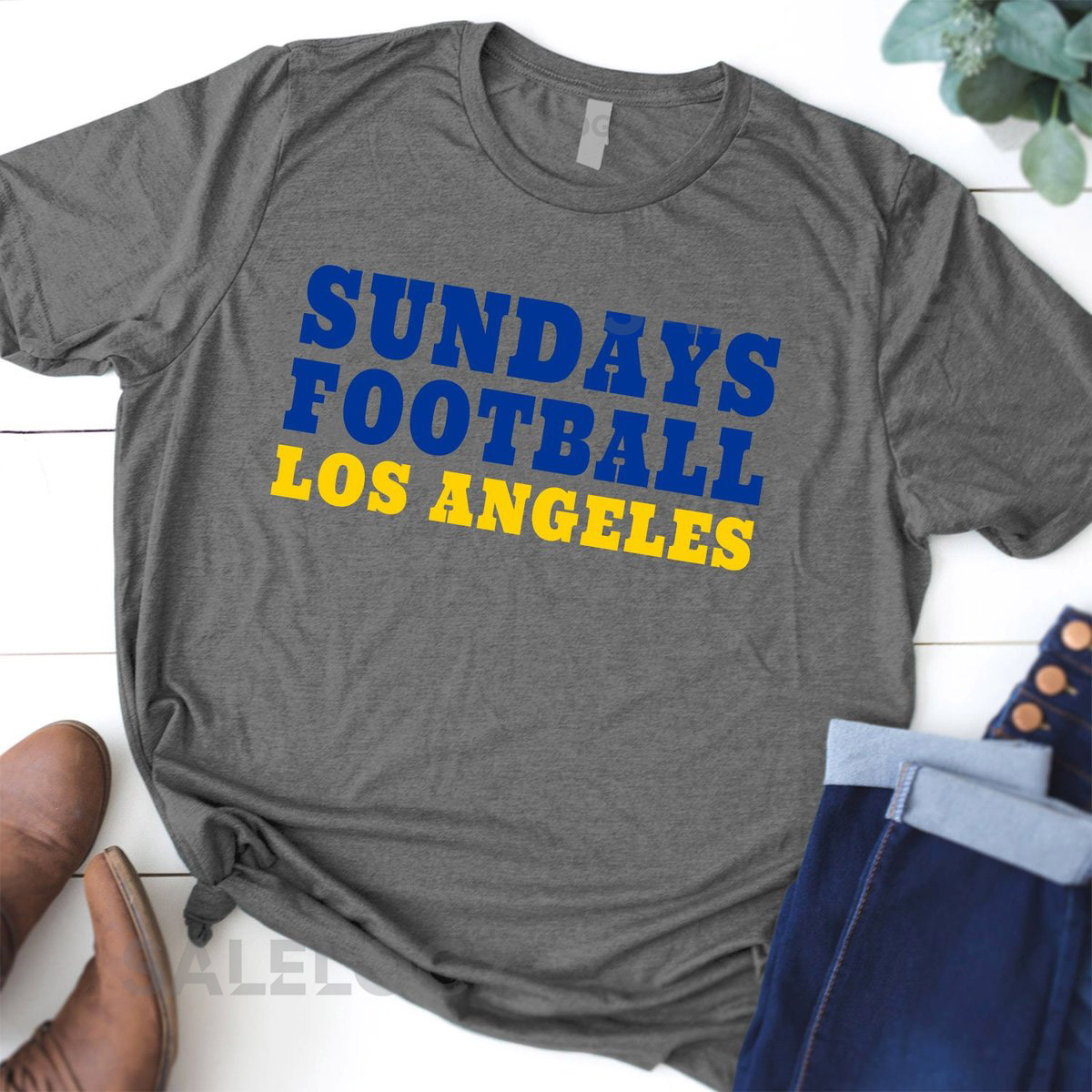 LA Rams Shirt Sundays Football Los Angeles Shirt Los Angeles Game Day Shirt Soft Cotton Shirt Quote Shirt Rams_435