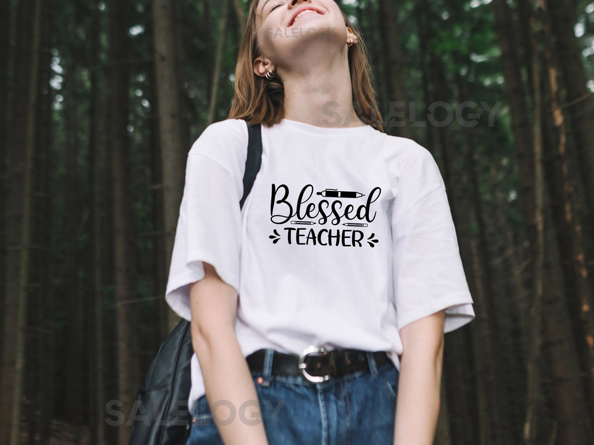 Blessed Teacher T-Shirt - Customized Graphic Unisex Tee - Gift For Teacher's Day - Teacher Appreciation Tee - Teacher Love - Casual Wear_110
