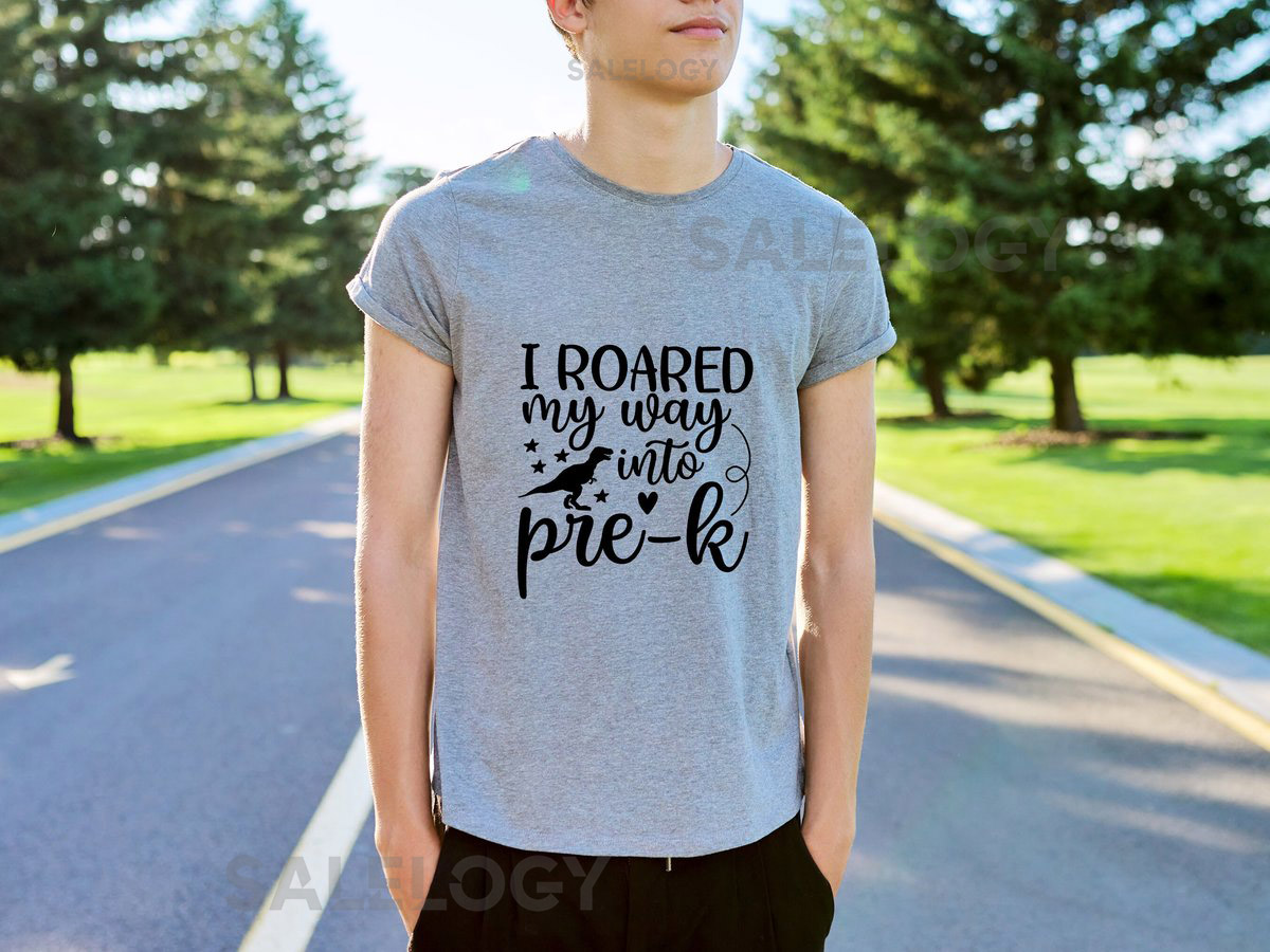 I Roared My Way Into Pre-K T-Shirt - Customized Graphic Unisex Tee - First Day Of School Tee - Back To School - Pre-School Life Tee - Casual_523