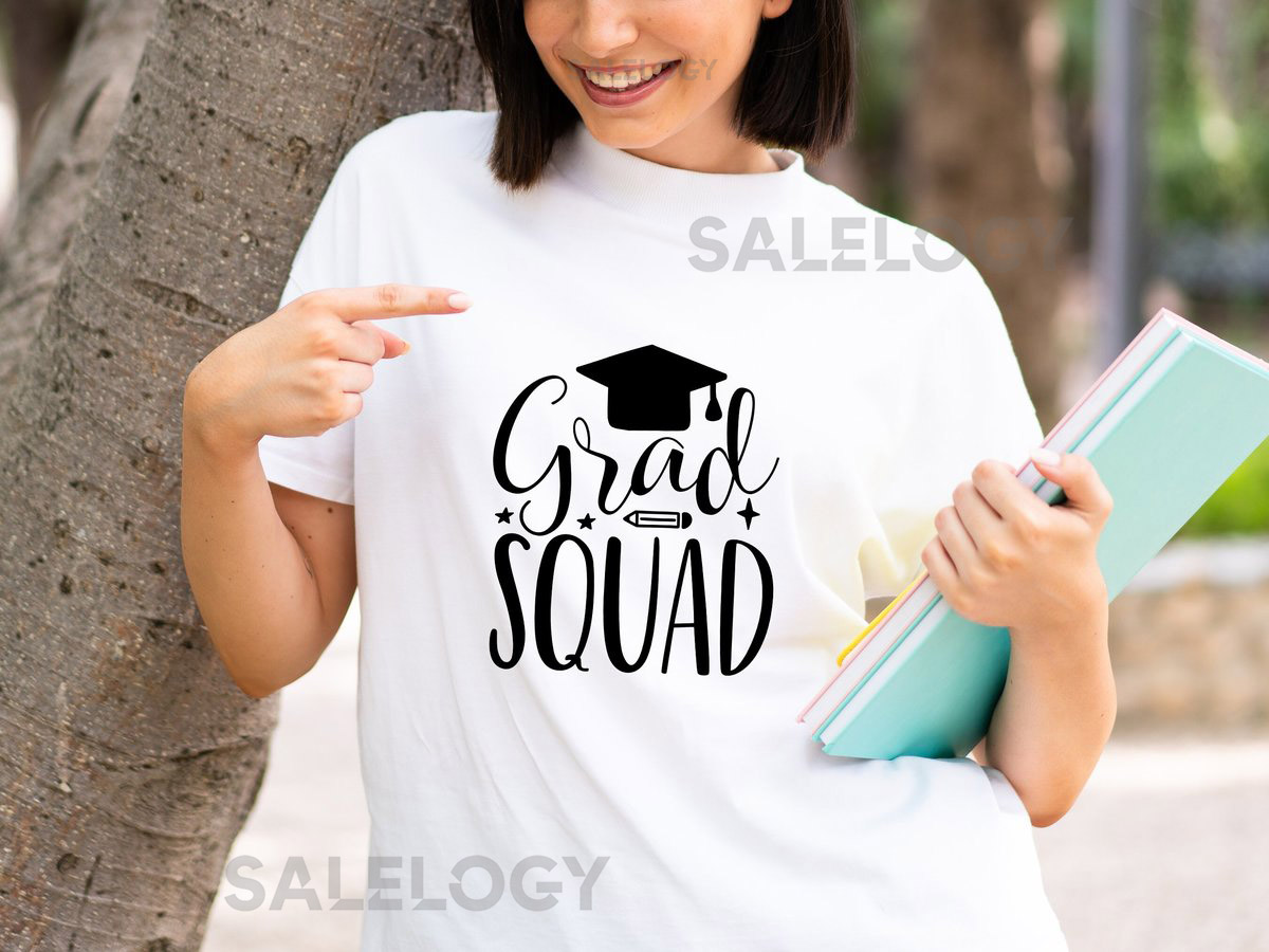Grad Squad T-Shirt - Customized Graphic Unisex Tee - University Campus Style - Graduate Studies - Academic Achievement Tee-Higher Education_370