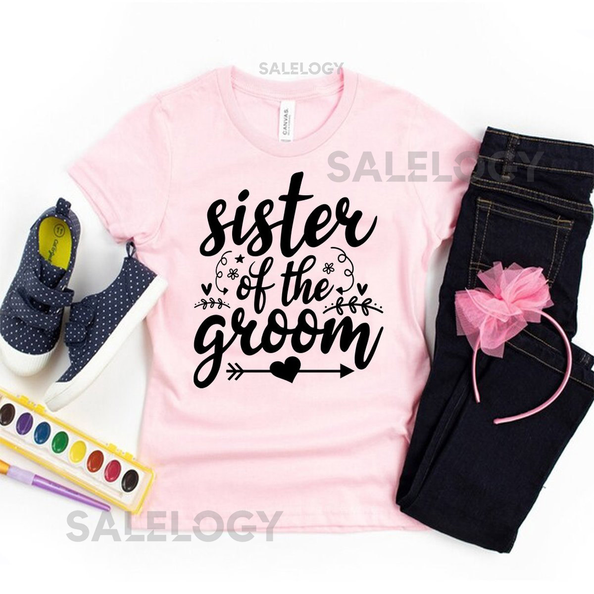 Sister of the Groom T-Shirt - Customized Graphic Women Tee - Proud Sister Tee - Sisterly Love Tee - Sibling Bond Tee - Thoughtful Gift_926
