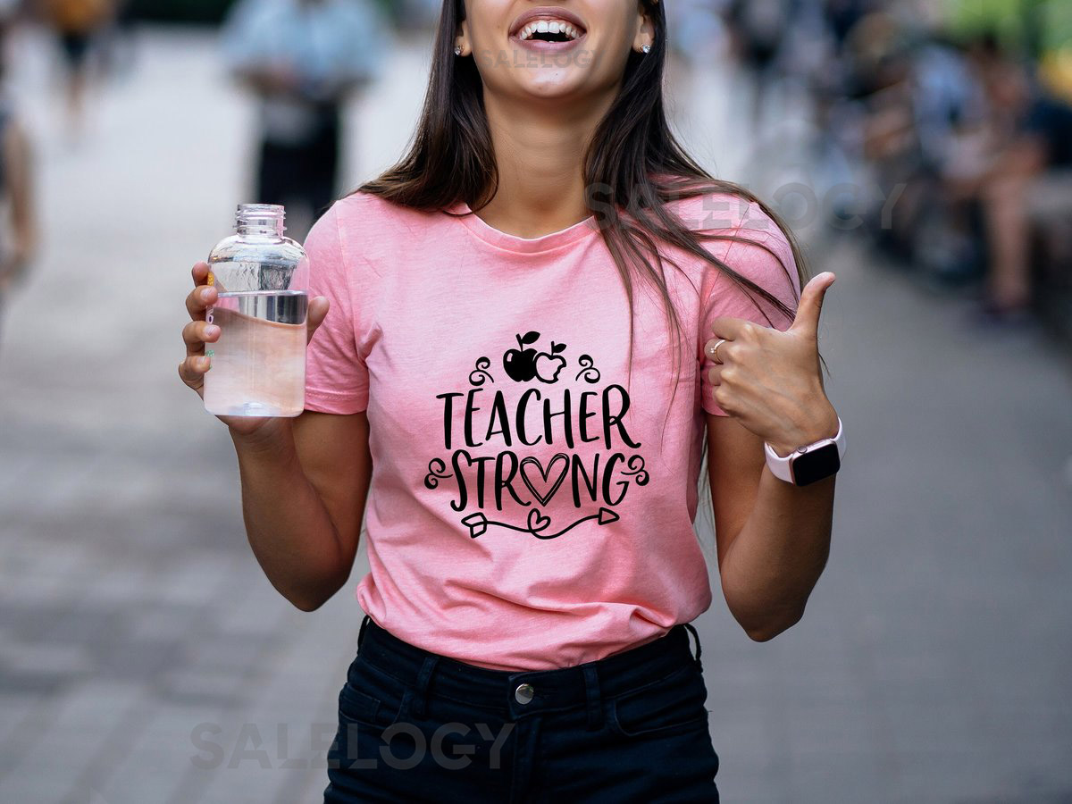 Teacher Strong T-Shirt - Customized Graphic Unisex Tee - Gift For Teacher's Day - Teacher Appreciation Tee - Classroom Heroes_1001