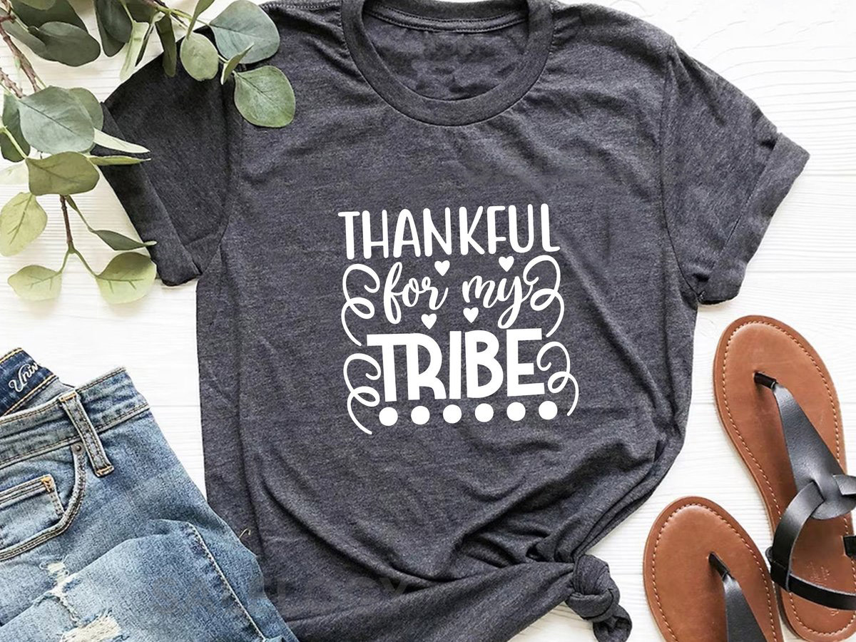 Thankful For My Tribe T-Shirt - Customized Graphic Unisex Tee - Casual Wear - Wedding Vibes - Wedding Squad - Meaningful Bonds - Bestfriends_1042