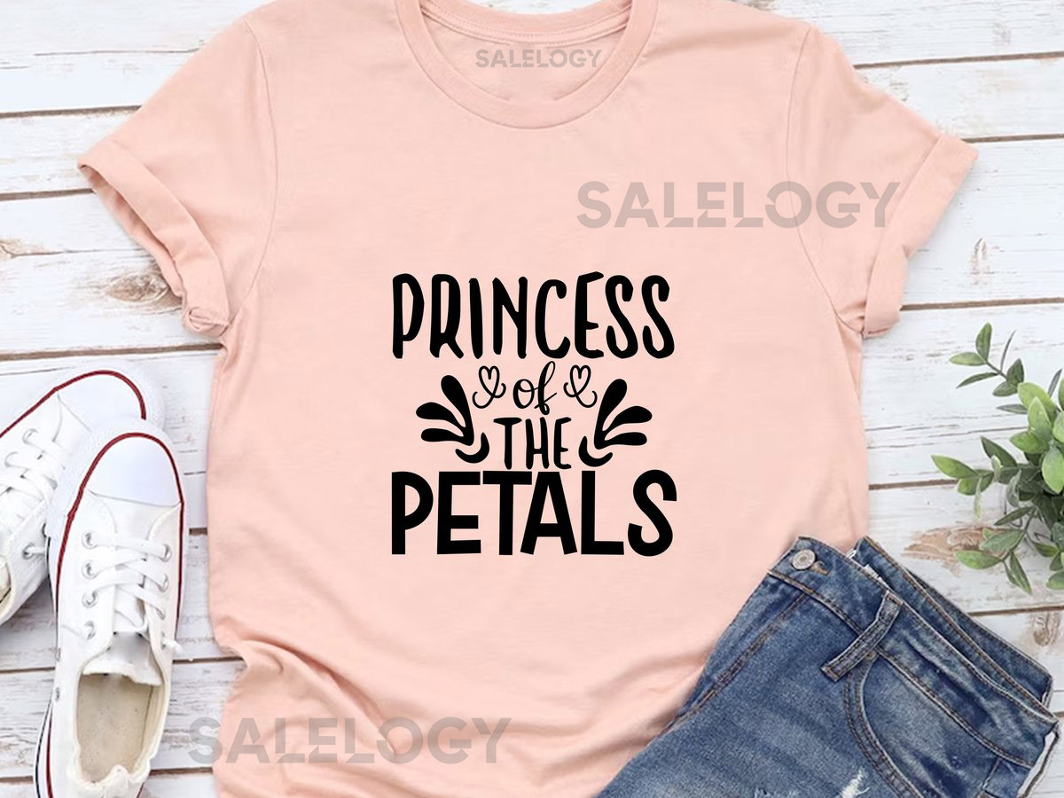 Princess of the Petals T-Shirt - Customized Graphic Girls Tee - Flower Girl - Scattering Petals - Floral Scents - Casual Wear_832