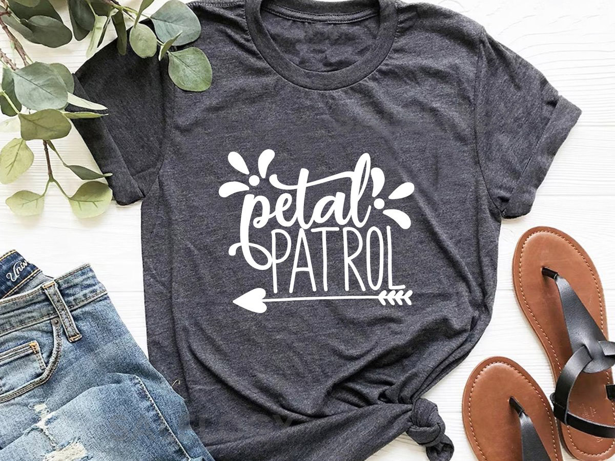 Petal Patrol T-Shirt - Customized Graphic Girls Tee - Flower Girl - Scattering Petals - Floral Scents - Casual Wear - Wedding Day Prep_808