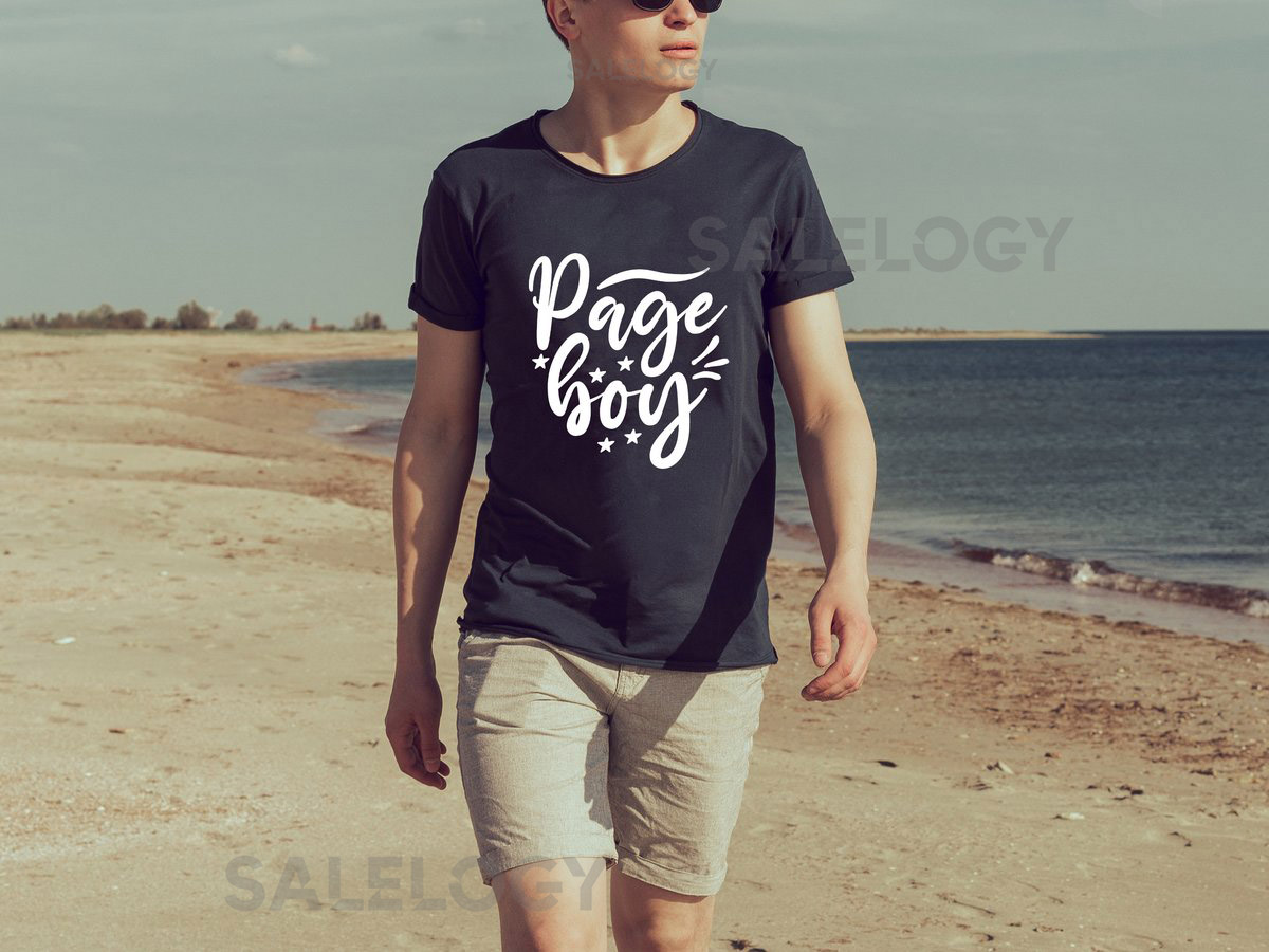 Page Boy T-Shirt - Customized Graphic Boys Tee - Casual Wear - Wedding Vibes - Ring Bearer Tee - Young Gentlemen - Wedding Duties_804