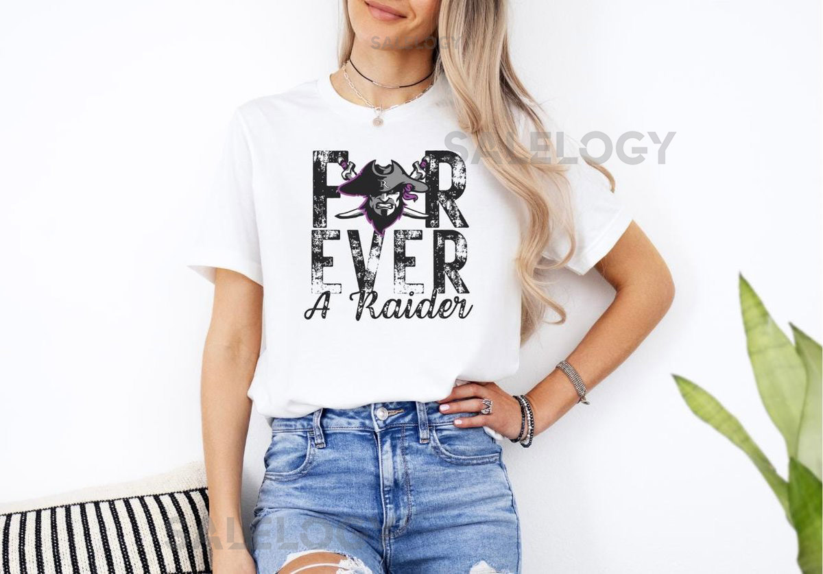 Forever A Raider Rustic Letters Raider Shirt Plus Size Women's Bella Canvas Jersey Short Sleeve Tee_151