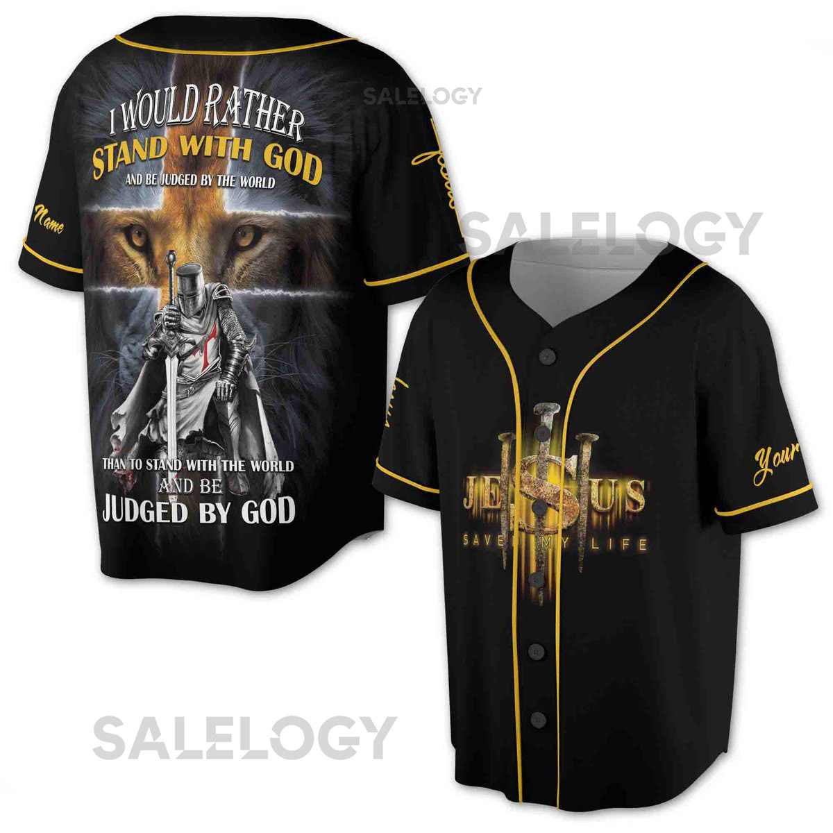 Lion Warrior Baseball Jersey Custom Name Jesus Saved My Life_77
