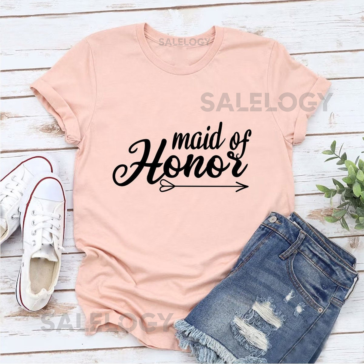 Maid of Honor T-Shirt -Customized Graphic Girls Tee -Bachelorette Party -Wedding Preparations -Bridal Shower - Bridesmaid Tee - Celebrations_669