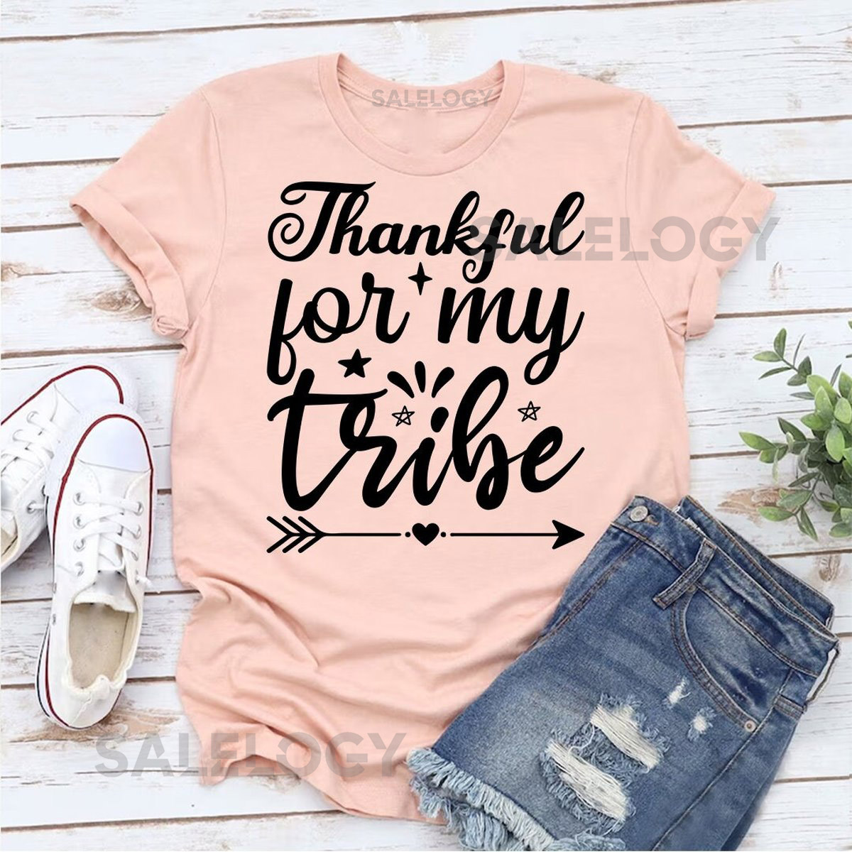 Thankful For My Tribe T-Shirt - Customized Graphic Unisex Tee - Wedding Vibes -Wedding Moments- Wedding Squad-Meaningful Bonds-Close Friends_1046