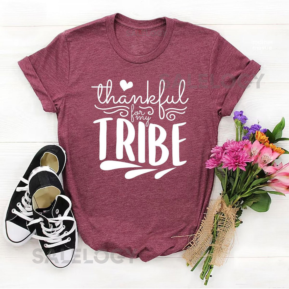 Thankful For My Tribe T-Shirt - Customized Graphic Unisex Tee - Wedding Vibes -Wedding Moments- Wedding Squad-Meaningful Bonds-Thankyou Gift_1047