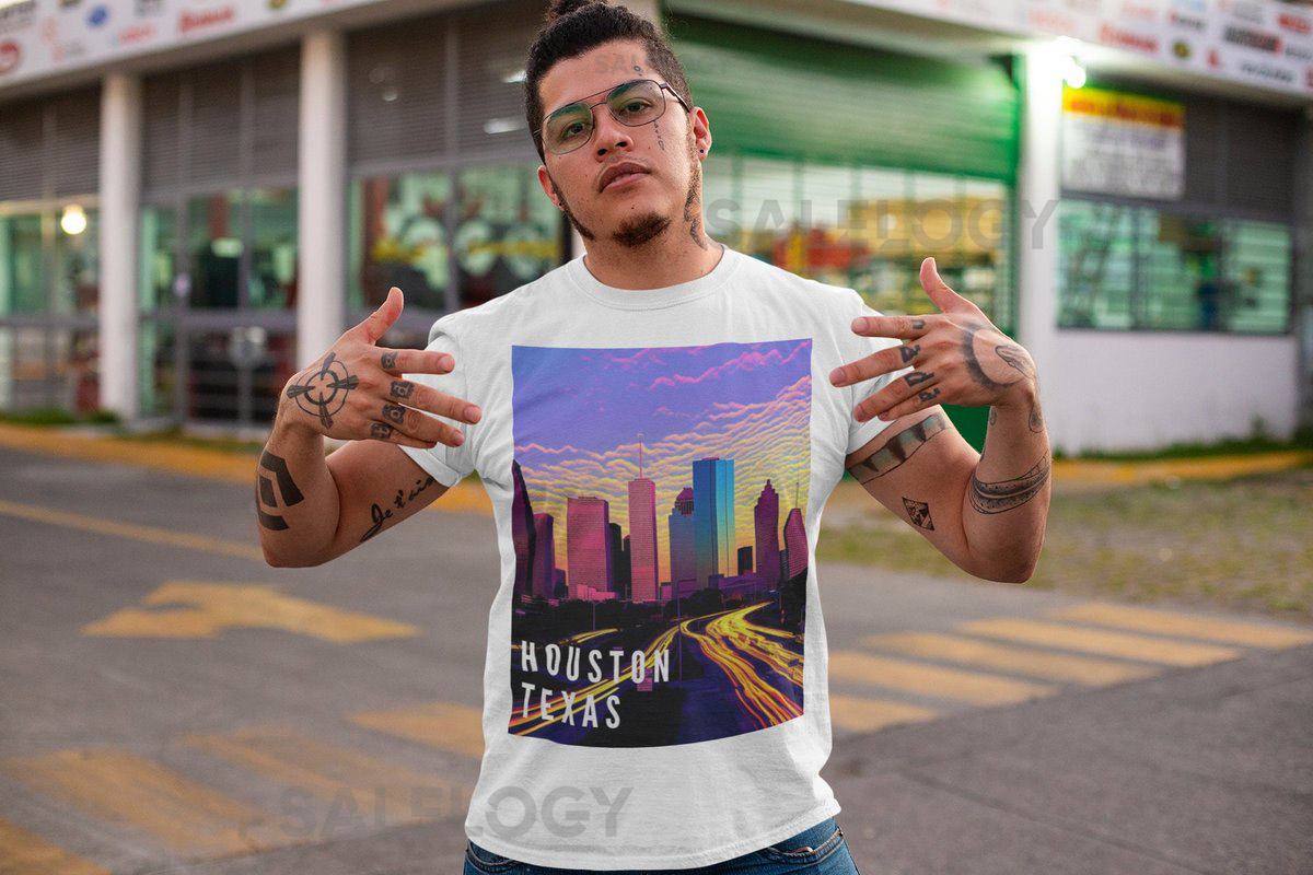 Houston Texas tshirt Andy Warhol Style Texas City Skyline T-shirt TX Game Day Shirt City of Texas Shirt Houston Travel Shirt Texa_372