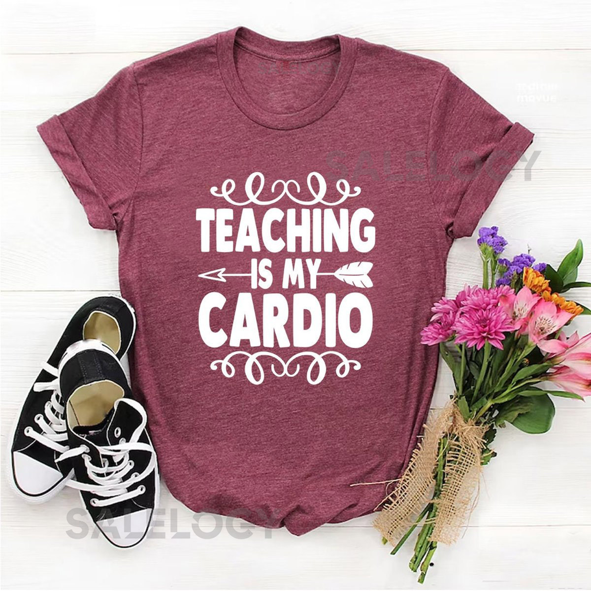 Teaching Is My Cardio T-Shirt - Customized Graphic Unisex Tee - Gift For Teacher's Day - Teaching Dedication Tee - Casual and Comfortable_1021