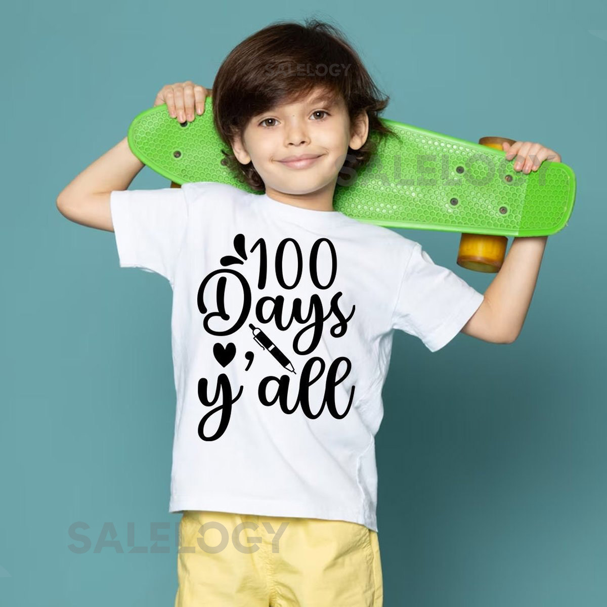 100 Days Y'all T-Shirt - Customized Graphic Unisex Tee - School Memories - School Journey - Academic Milestone - Milestone Tee_7