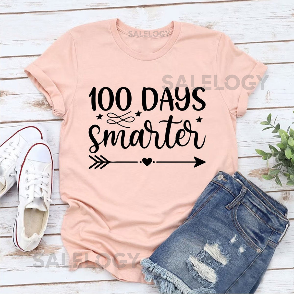 100 Days Smarter T-Shirt - Customized Graphic Unisex Tee - School Memories - School Journey - Academic Milestone - Milestone Tee_2